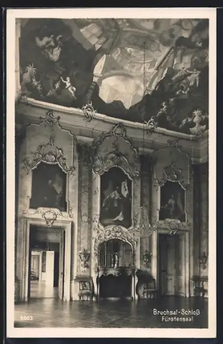 AK Bruchsal, Schloss, Fürstensaal, Innenansicht