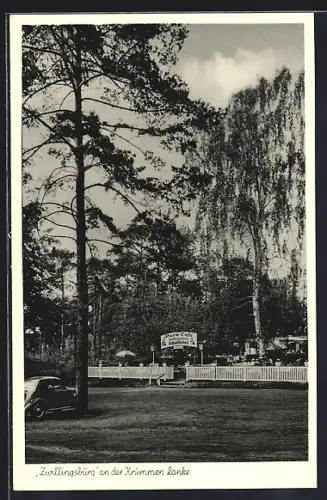 AK Berlin-Zehlendorf, Park-Café Zwillingsburg an der Krummen Lanke
