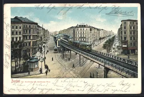 AK Berlin-Kreuzberg, Die Hochbahn am Kottbuser Tor