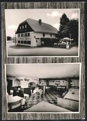 AK Reith, Gaststätte von T. Reith, Gebäude mit Garten, Innenansicht