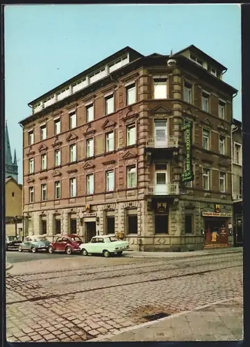 AK Karlsruhe-Durlach, Hotel Europäischer Hof, Pfinztalstr. 63, Ecke Kelterstr. 2