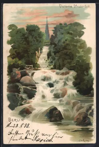 Lithographie Berlin-Kreuzberg, Victoria Wasserfall