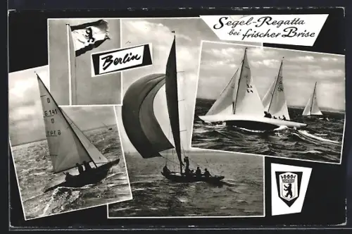 AK Berlin-Wannsee, Segel-Regatta, Segelboote