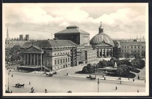 AK Berlin, Opernhaus, St. Hedwigskirche