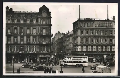 AK Berlin, Unter den Linden Ecke Friedrichstrasse, Café Linden