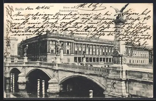 AK Berlin, Börse in der Burgstrasse, Friedrichsbrücke