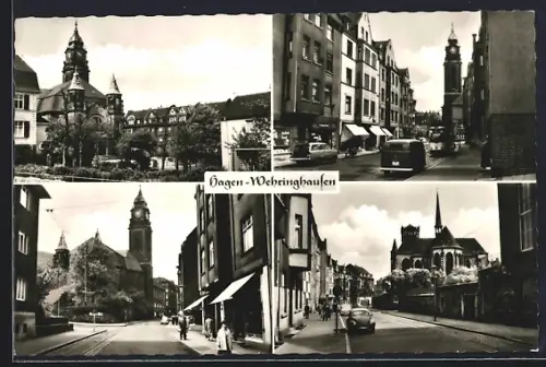 AK Hagen-Wehringhausen, Kirche, Strassenzüge, Wohnhäuser