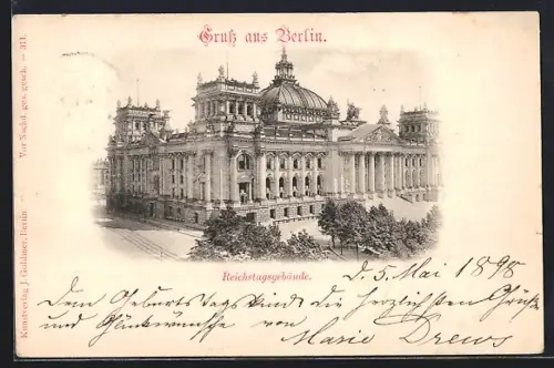 AK Berlin-Tiergarten, Reichstagsgebäude