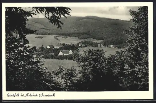 AK Glindfeld bei Medebach, Ortsansicht, Landschaft, Berge
