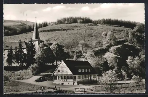 AK Niederheckenbach, Gasthaus und Pension Tannenberg, Inh. A. Fox