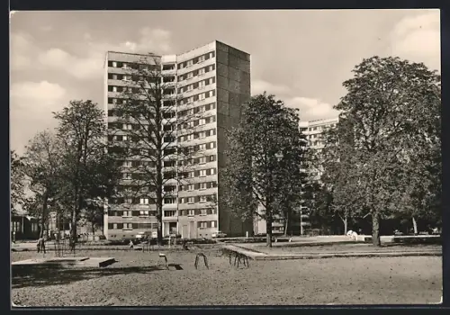 AK Dessau, Hochhäuser am Stadtpark