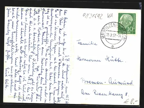 AK Stolzenau, Luftaufnahme, Weser, Ortsansicht