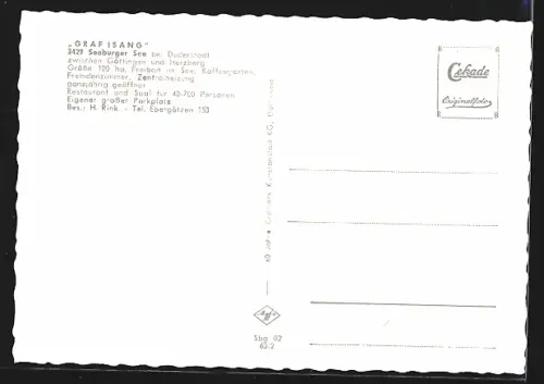 AK Seeburger See b. Duderstadt, Gasthaus Graf Isang, Bes. H. Rink