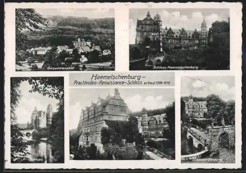 AK Haemelschenburg, Schloss Haemelschenburg, Gesamtansicht, Schloss-Eingang