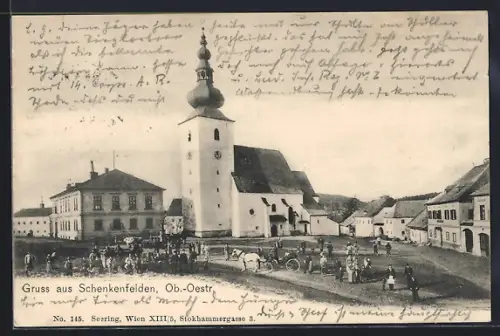 AK Schenkenfelden /Ob.-Oestr., Partie an der Kirche