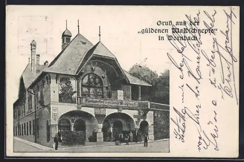 AK Wien, Gruss aus Dornbach, Restaurant Güldene Waldschnepfe
