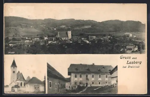 AK Lasberg bei Freistadt, Teilansicht, Kirche, Ortspartie
