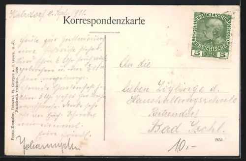 AK Katsdorf /O. Ö., Gasthaus Amstler, Handlung Ployer, Villa Buchberger