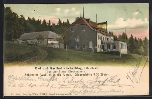 AK Kirchschlag bei Linz, Bad und Gasthof Kirchschlag, 950 Meter