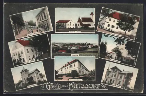 AK Katsdorf, Amftlers Gasthaus, Ploners Handlung, Villa Pointner