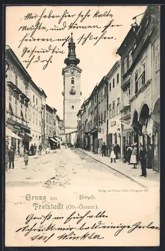 AK Freistadt, Partie in der Pfarrgasse