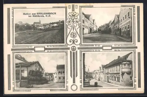 AK Sarleinsbach im Mühlkreis, Strassenpartie, Blick auf den Ort