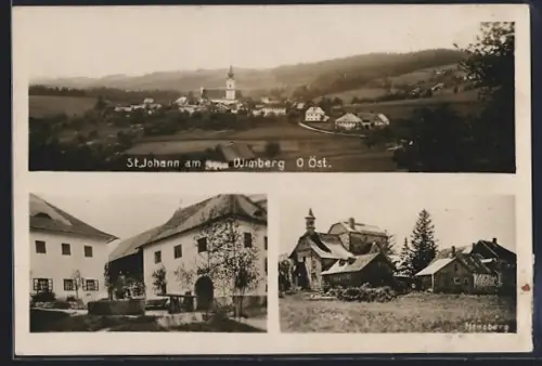 AK St. Johann am Wimberg, Hausberg, Ortsansicht aus der Vogelschau