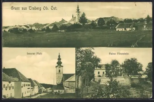 AK Traberg, Totalansicht, Innerer Platz, Ruine Piberstein
