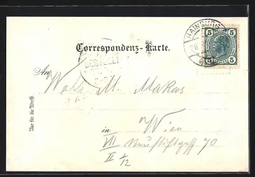 AK Hainburg a. d. Donau, Teilansicht mit Kirche