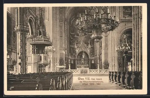 AK Wien, Inneres der Altlerchenfelderkirche mit Altar