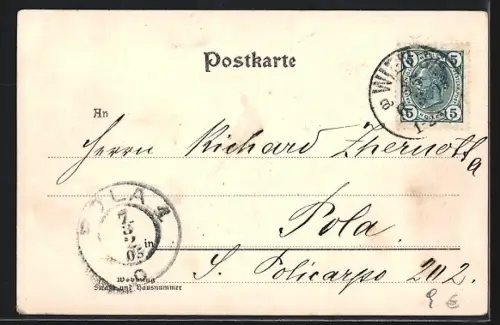 AK Wien, Praterstern mit Tegetthoff-Monument und Strassenbahn