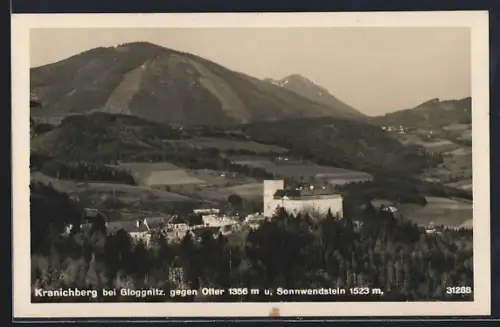 AK Gloggnitz, Schloss Kranichberg gegen Otter und Sonnwendstein