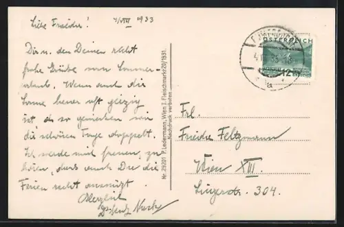 AK Melk a. d. Donau, Uferpartie mit Stift