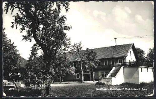AK Hofkirchen /Traunkreis, Partie am Gasthaus Weinbauer