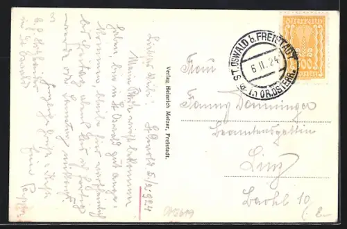 AK St. Oswald bei Freistadt, Panoramablick von der Bergwiese