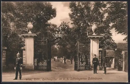 AK Wien, Reichengitter im K. k. Schlosspark Schönbrunn