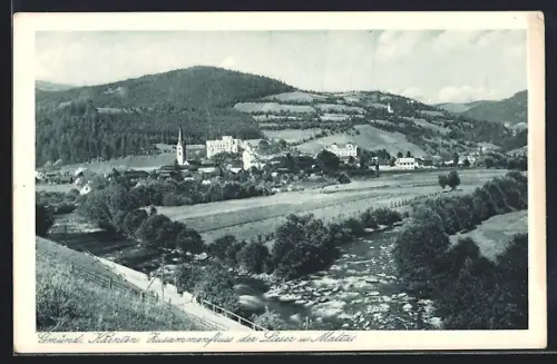 AK Gmünd /Kärnten, Zusammenfluss der Lieser und Maltar