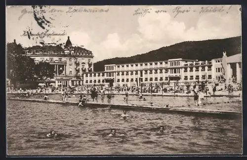 AK Baden, Kuranstalt Esplanade, Thermal-Strandbad