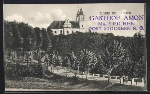AK Maria Dreieichen, Blick zur Kirche