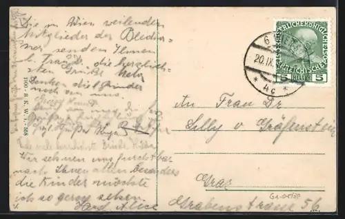 AK Wien, Kahlenberg, Aussicht vom Feldweg