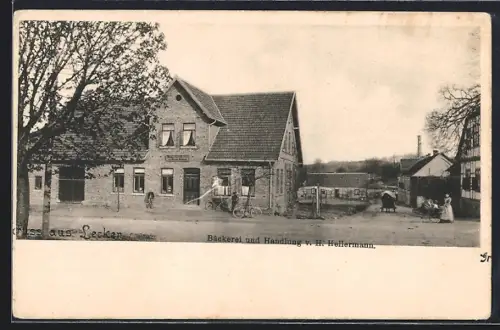 AK Lecker / Bohmte, Bäckerei u. Handlung v. H. Hellermann mit Strassenpartie