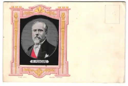 Seiden-AK R. Poincare im Portrait