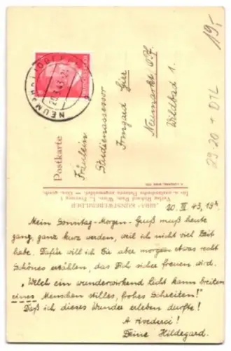 Seiden-AK Berchtesgaden /Bayer. Alpen, Ortsansicht mit Bergpanorama im Passepartout