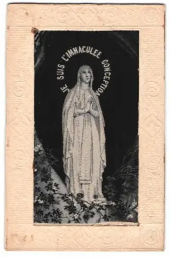 Seiden-AK Betende Maria, Je Suis L`Immaculee Conception