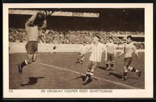 AK Amsterdam, Olympische Spelen 1928, De Uruguay Keeper Redt Schitterend, Fussball