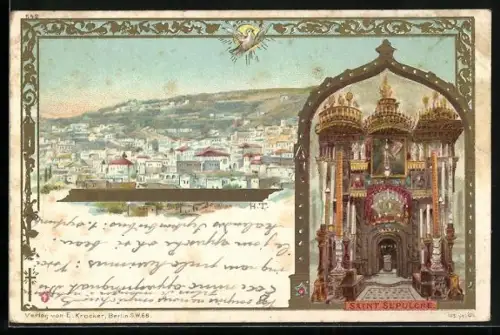 Lithographie Nazareth, Saint Sepulcre, Totalansicht