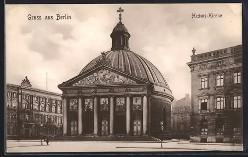 AK Berlin, Hedwig-Kirche, Opernplatz