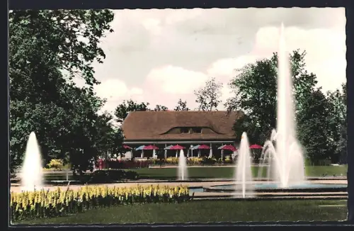 AK Fürth i. Bay., Fontänenhof, Gaststätte im Stadtpark