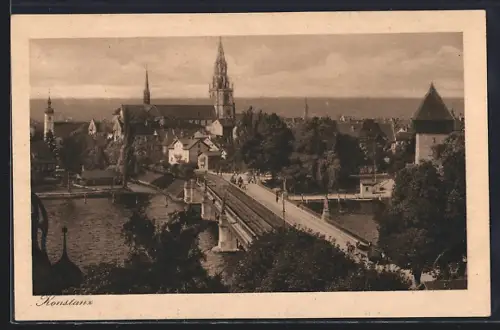 AK Konstanz, Brücke, Münster, Stadtturm