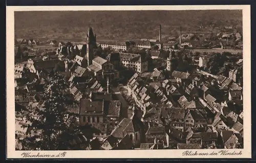AK Weinheim / Bergstrasse, Blick von der Windeck